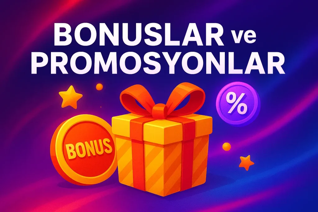 Hediye kutusu ve bonus simgeleriyle promosyon teması