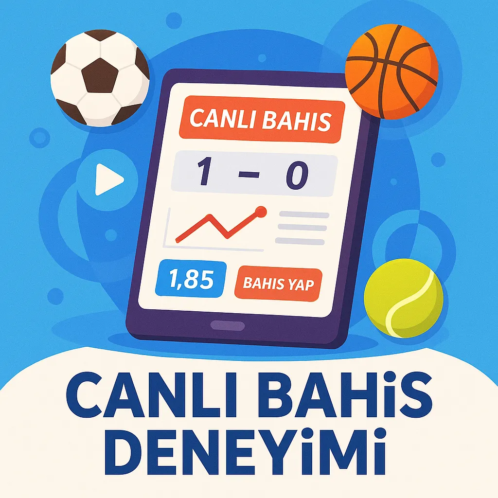 Gerçek zamanlı canlı bahis ekranı ve spor simgeleri
